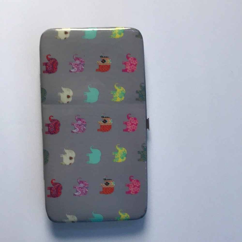 Gray elephant wallet clutch